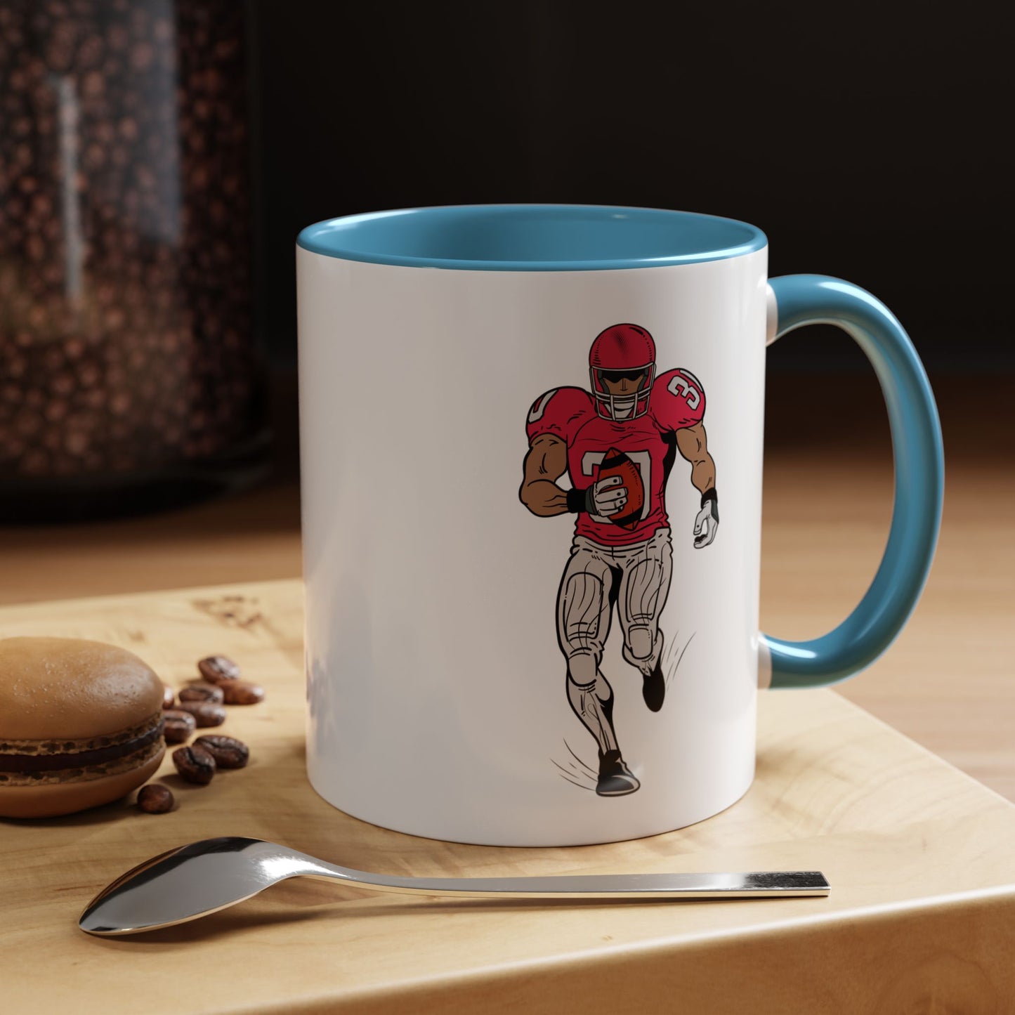 Football Player Coffee Mug, Sports Fan Gift, Motivational Coffee Cup, Game Day Mug, Unique Sports Merchandise