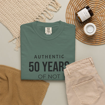 Custom garment-dyed T-shirt by Printify, featuring a soft, vibrant fabric with a relaxed fit and personalized design options.