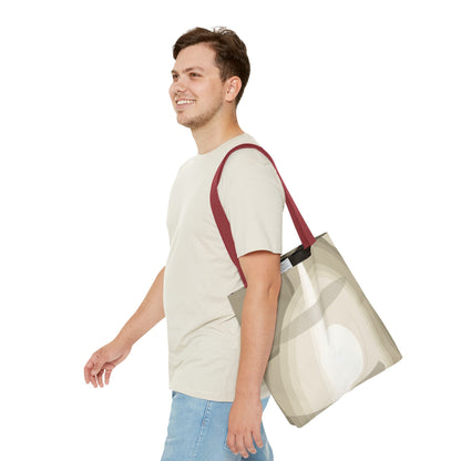 Neutral Abstract Light Beam Tote Bag | Minimalist Geometric Pattern