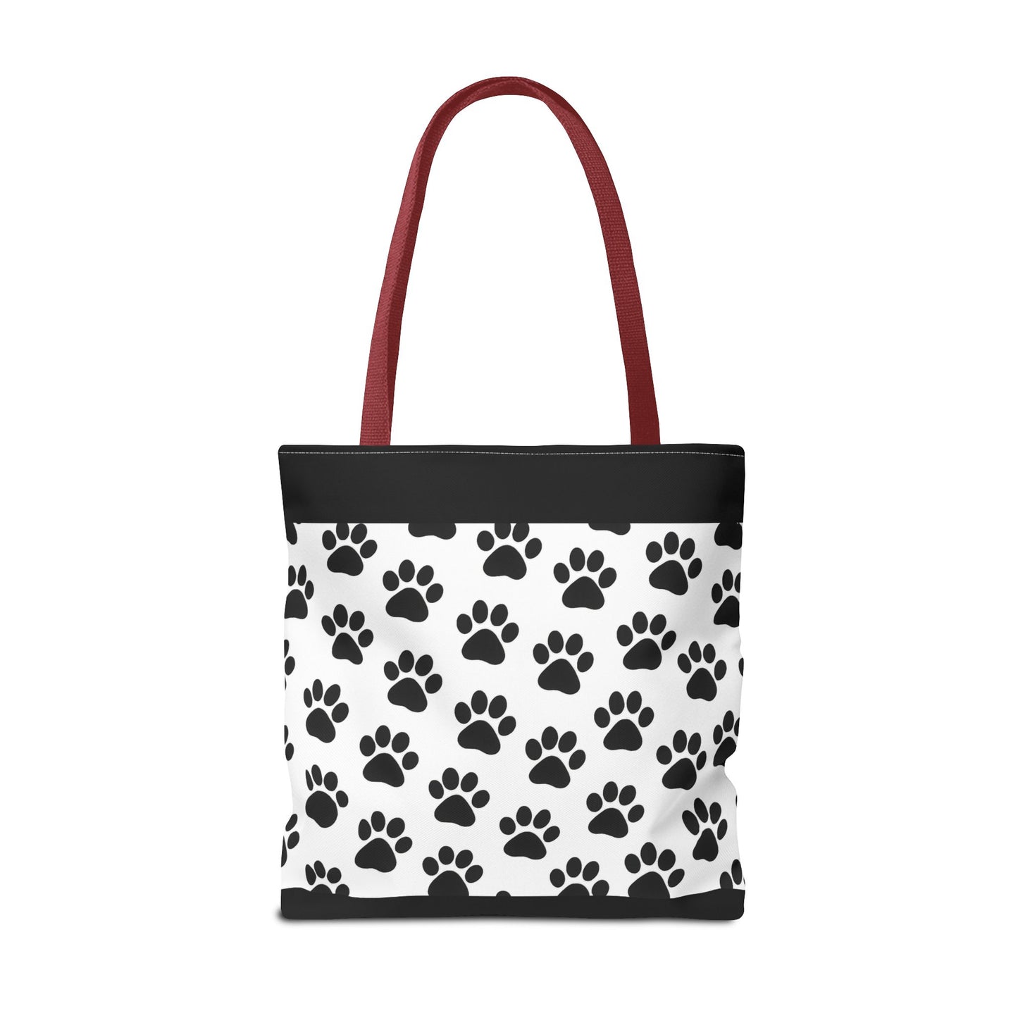 Eco-friendly paw print tote bag by Printify, featuring a stylish design perfect for dog and cat lovers.