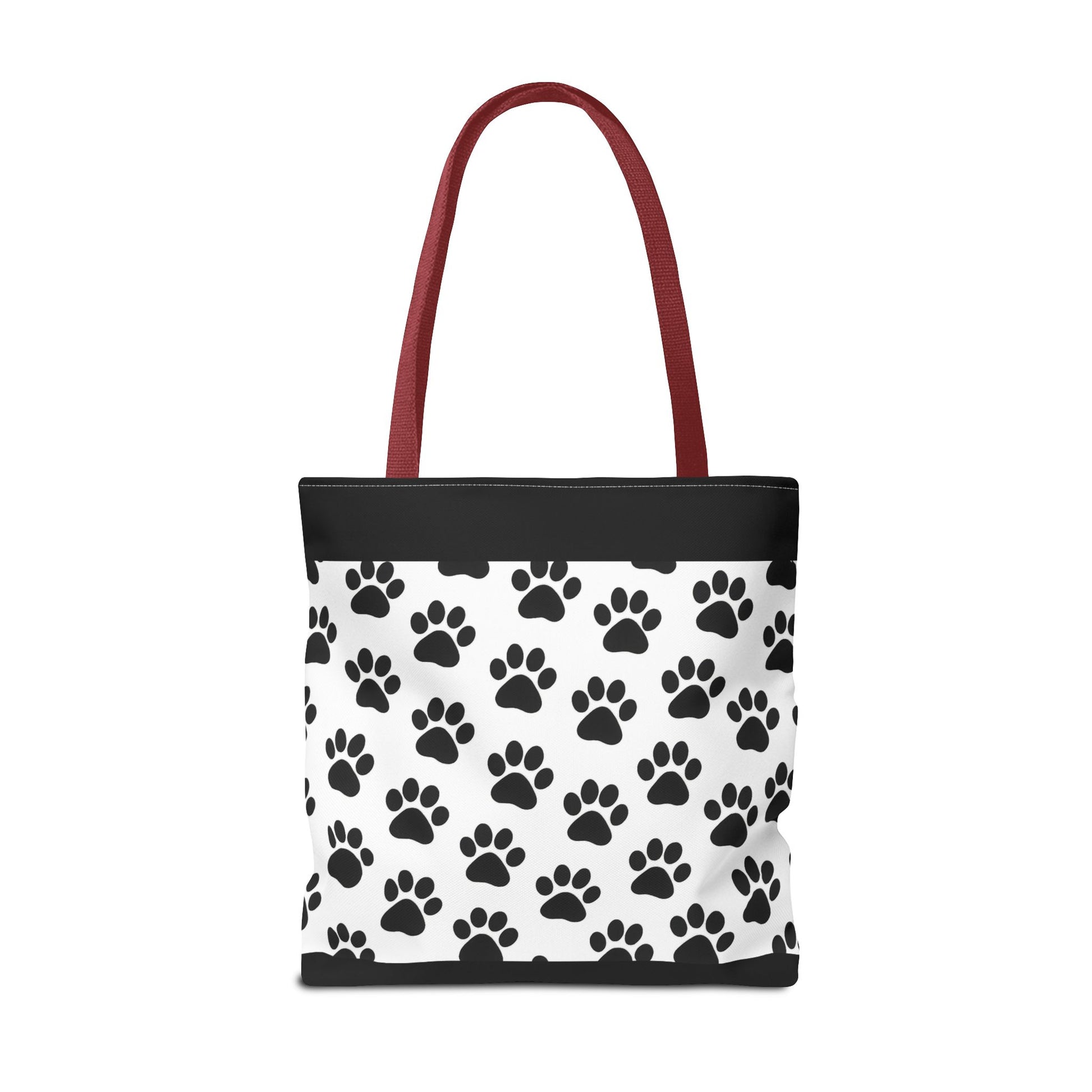 Eco-friendly paw print tote bag by Printify, featuring a stylish design perfect for dog and cat lovers.