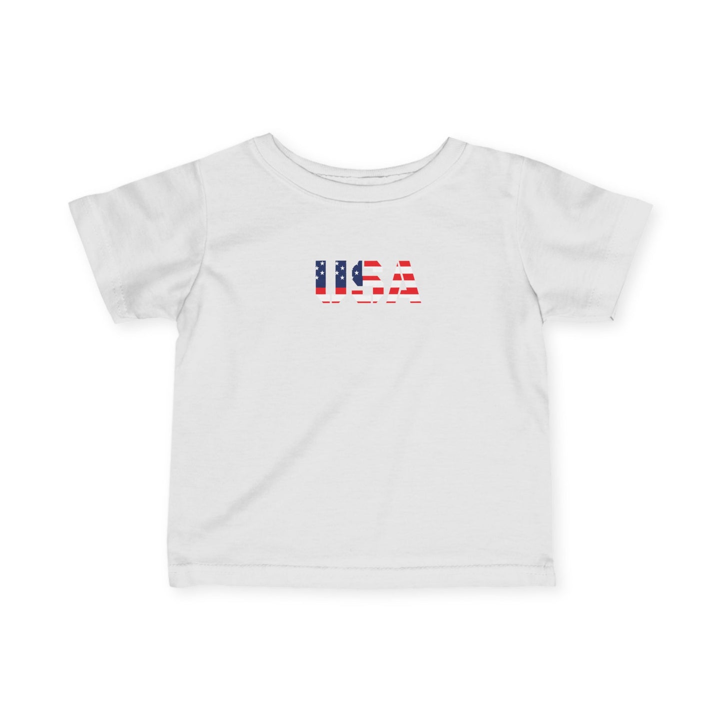 USA Infant Fine Jersey Tee - Cute Baby Shirt, Toddler Clothing, American Flag Tee, Baby Shower Gift, 4th of July Outfit