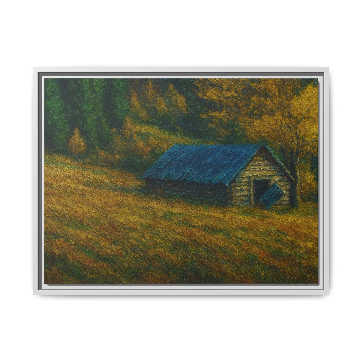 Framed Matte Canvas Print, Rustic Artwork, Farmhouse Decor, Nature Wall Art, Gift for Home, Autumn Decor, Landscape Painting