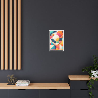 Colorful Geometric Abstract Art Matte Canvas Framed