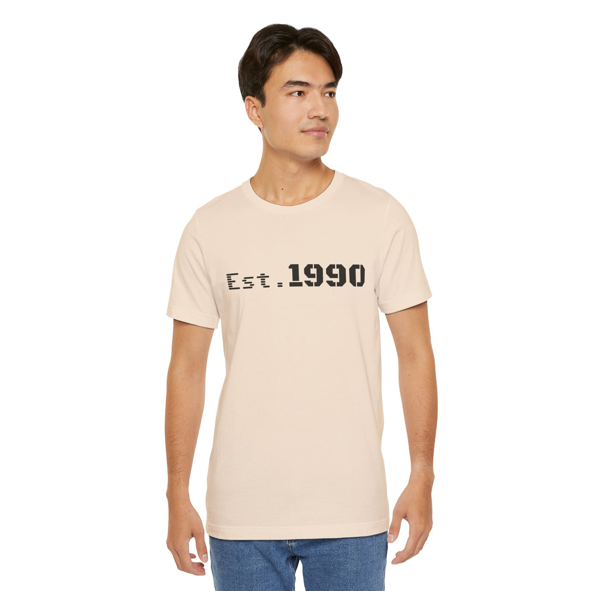 Vintage Est. 1990 T-Shirt by Printify featuring a classic design celebrating the birth year on a comfortable cotton tee.