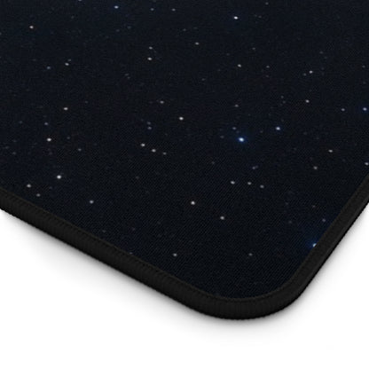 Earth in Galaxy desk mat featuring a space planet design, ideal for mousepads and desk accessories, by Printify.