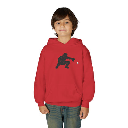 Youth Baseball Catcher Hoodie, Sporty Sweatshirt for Kids, Perfect Gift for Young Athletes, Team Spirit Gear, Sports Event Apparel