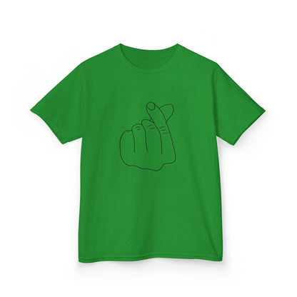 Cute Kids Heavy Cotton Tee - K-Pop Inspired Love Gesture