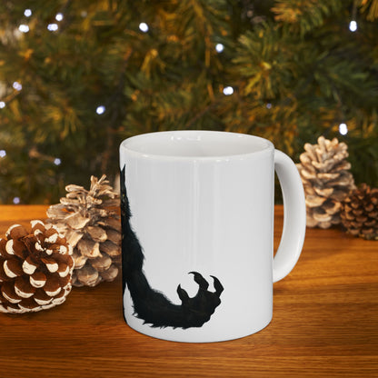 Werewolf Graphic Ceramic Mug, Unique Gift for Animal Lovers, Halloween Decor, Coffee Cup, 11oz 15oz Sizes Available