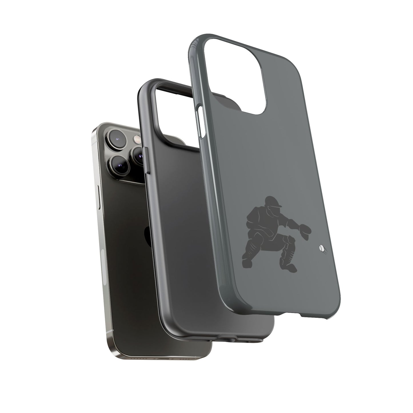 Printify baseball catcher phone case, tough protective cover with detailed catcher design for smartphones.