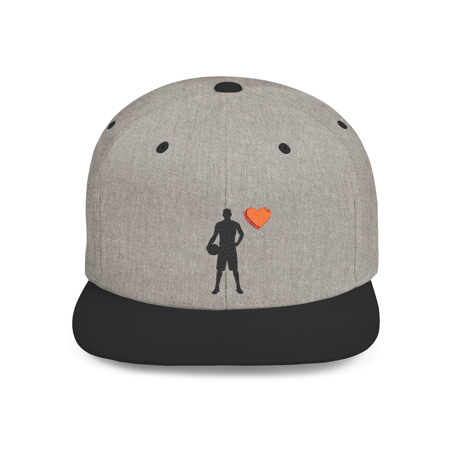 Sporty Love Flat Bill Snapback Hat – Adjustable Cap for Athletes, Casual Wear, Gifts for Sports Fans, Basketball Enthusiasts, Unique - TRV