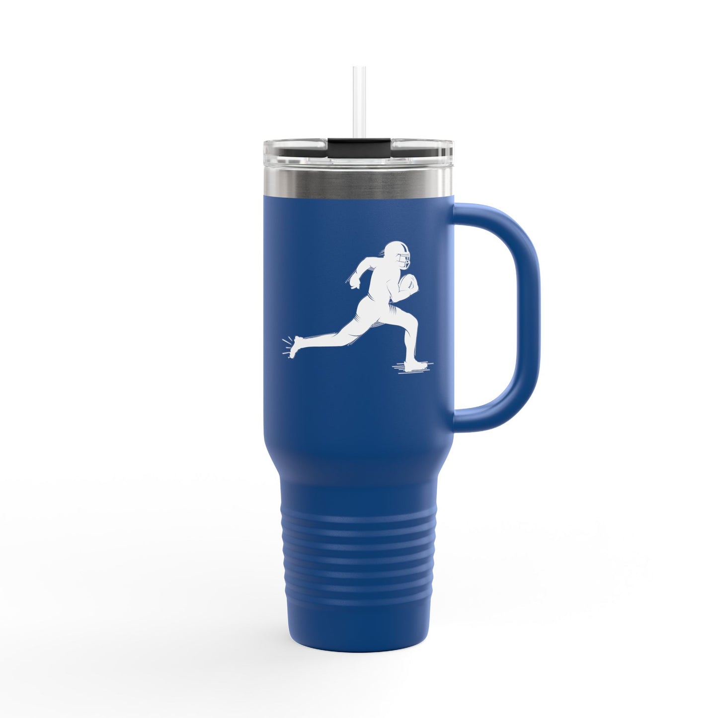 Football Player Coffee Tumbler, Insulated Travel Mug for Active Lifestyles, Sporty Drinkware for On-the-Go, Perfect Gift for Athletes