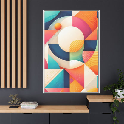 Colorful Geometric Abstract Art Matte Canvas Framed