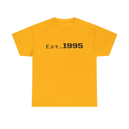 Vintage minimalist Est. 1995 T-shirt by Printify featuring a simple design and born in 1995 birthday graphic on soft fabric.