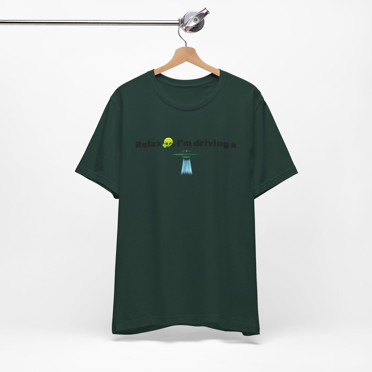 Alien Driving Unisex Tee - Fun Casual Shirt, Gifts for UFO Lovers, Quirky Humor T-Shirt, Perfect for Road Trips, Unique Birthday Present