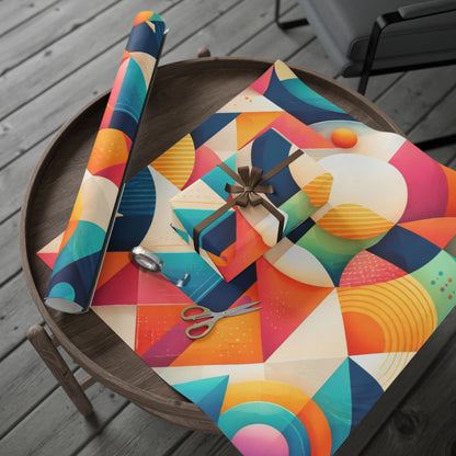 Geometric Colorwave Wrapping Paper Roll — Vibrant Abstract Gift Wrap