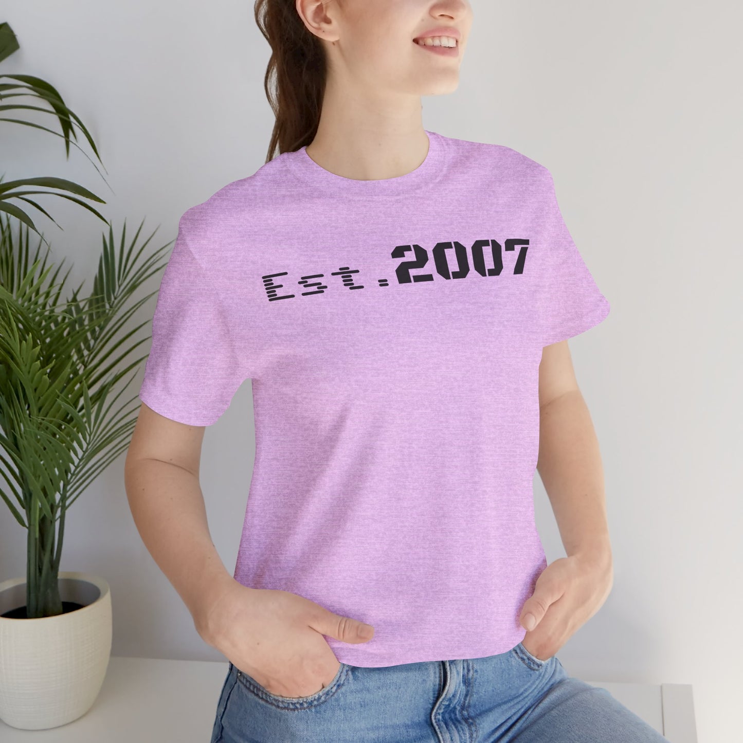 Unisex Casual Tee with Established 2007, Vintage T-Shirt, Anniversary Gift, Birthday Shirt, Year Established Top