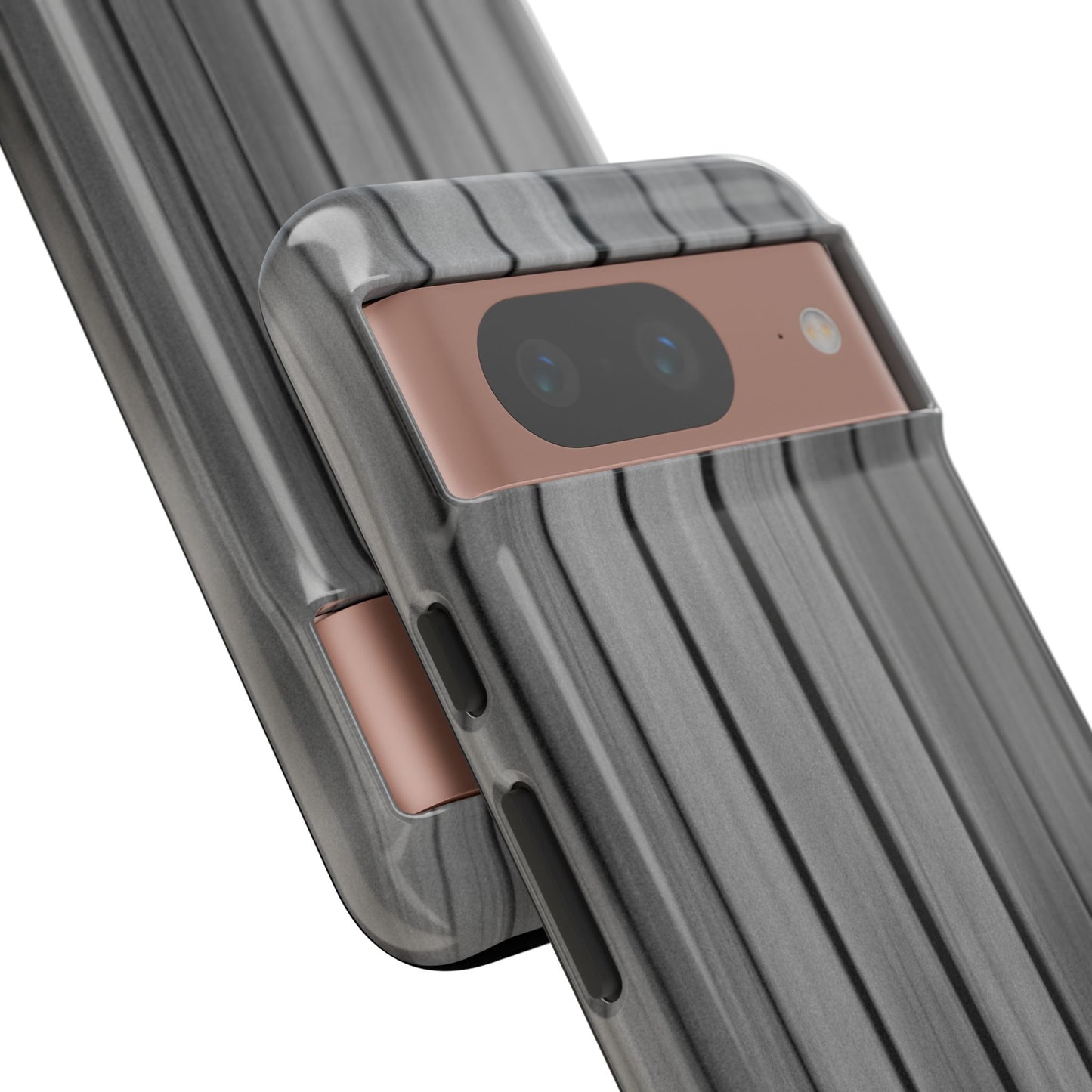 Ribbed metal texture iPhone case by Printify, tough protective phone cover with a sleek, durable design for iPhone models.