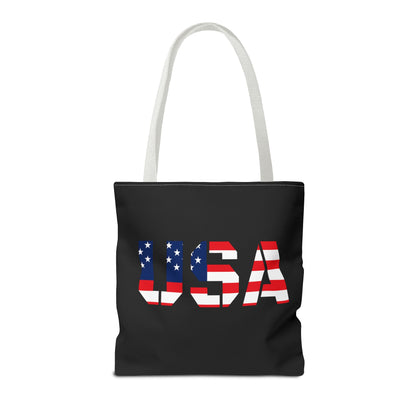 Patriotic USA Print Tote Bag, Reusable Shopping Bag, 4th of July Gift, Summer Carryall, American Flag Style - TRV