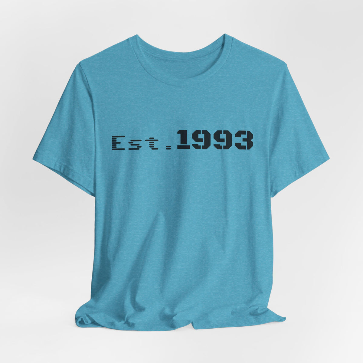 Vintage 1993 Est. T-Shirt by Printify featuring classic "Born in 1993" design on a casual cotton tee.