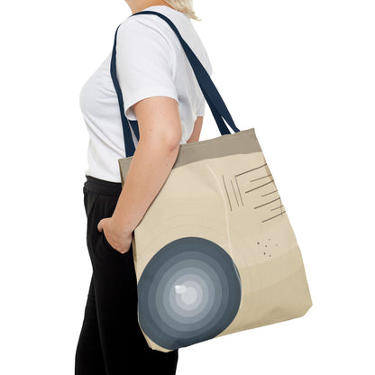 Abstract Neutral Waves Tote Bag | Geometric Circle Pattern