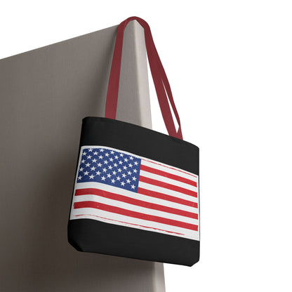 Patriotic Tote Bag, American Flag Carryall, Beach Bag, Reusable Shopping Tote, Independence Day Gift - TRV