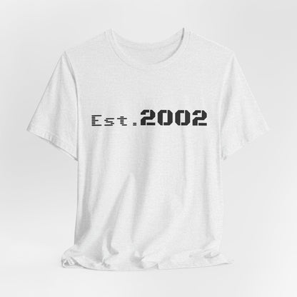 Vintage Est. 2002 T-Shirt by Printify, celebrating the year established with classic design and comfortable fabric.
