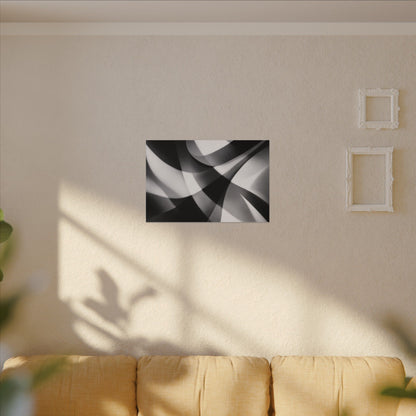 Abstract Black and White Swirl Matte Canvas