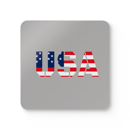 USA Corkwood Coaster Set - Patriotic Drink Coaster for Home, Party, Independence Day, BBQ, Housewarming, Gift