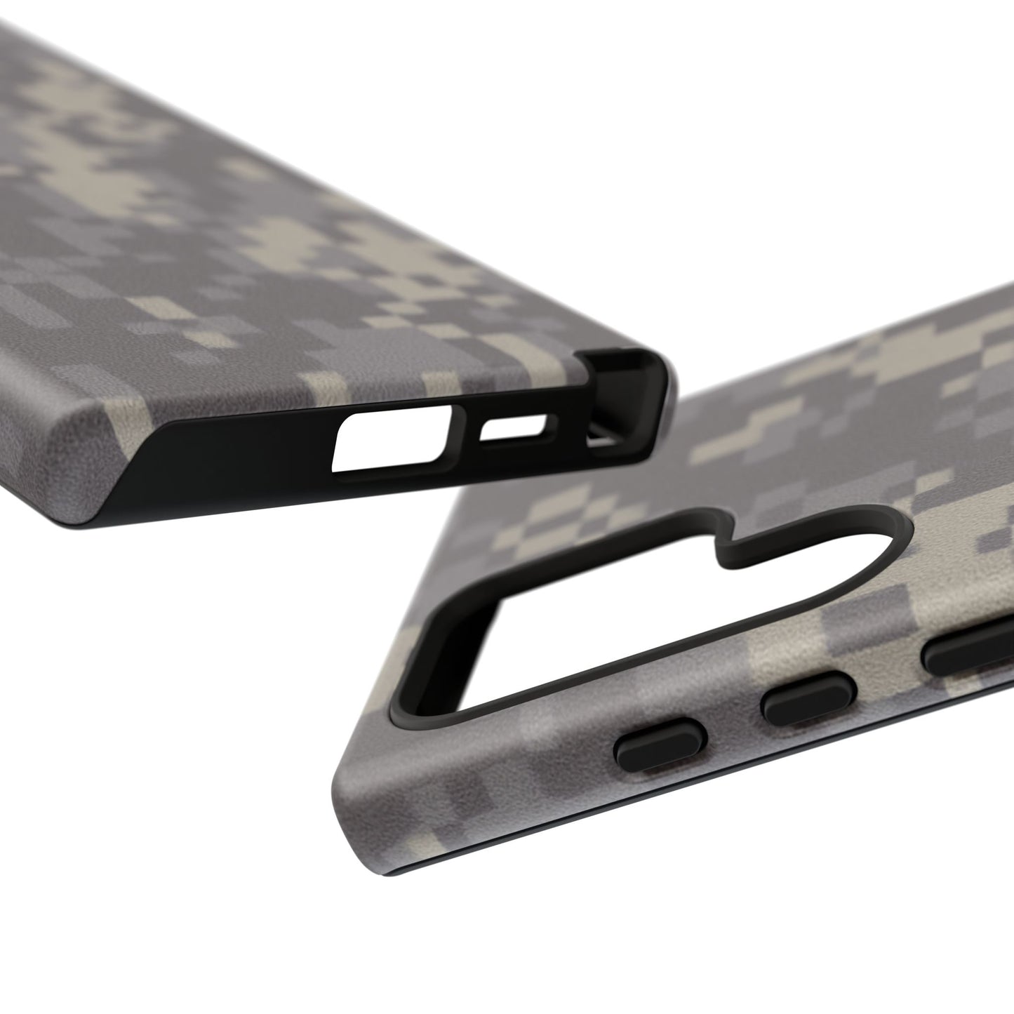 Camouflage tough phone case by Printify with rugged digital camo design, protective cover for smartphone durability and style.