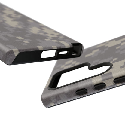 Camouflage tough phone case by Printify with rugged digital camo design, protective cover for smartphone durability and style.
