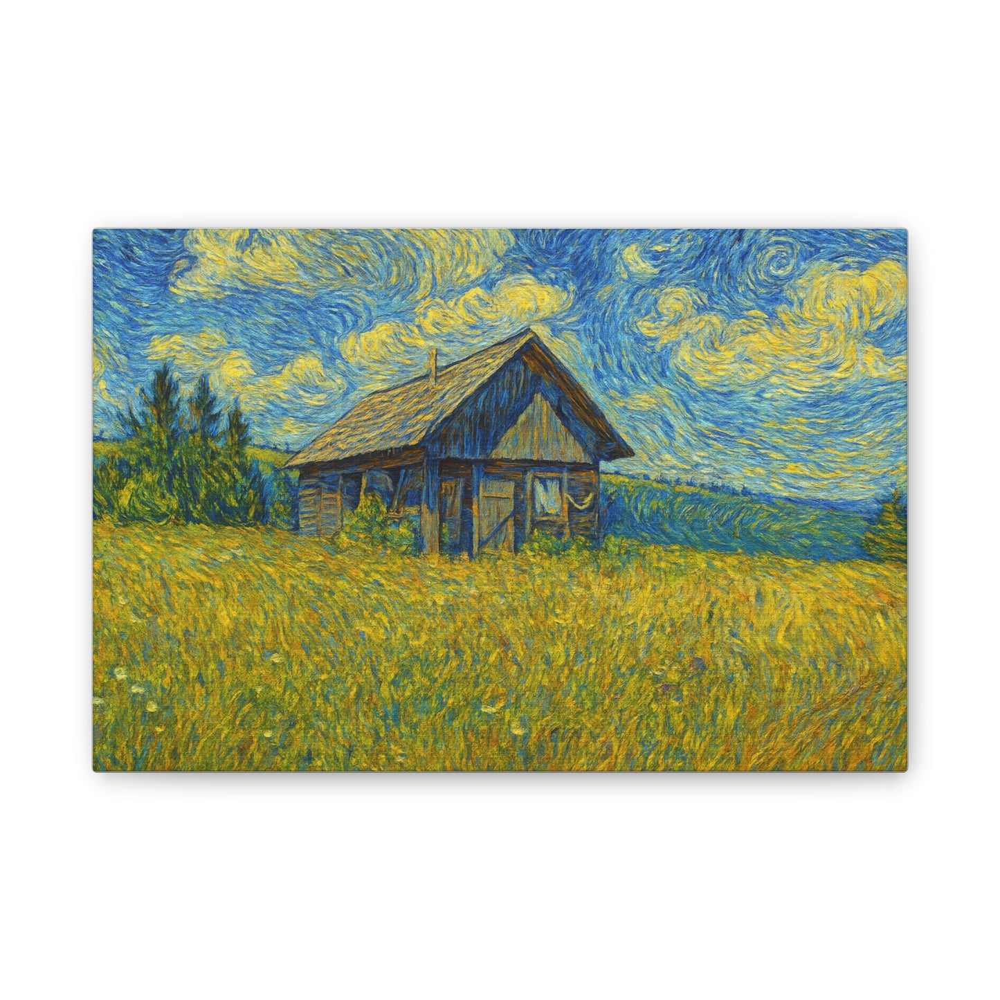 Starry Field Barn Canvas Print