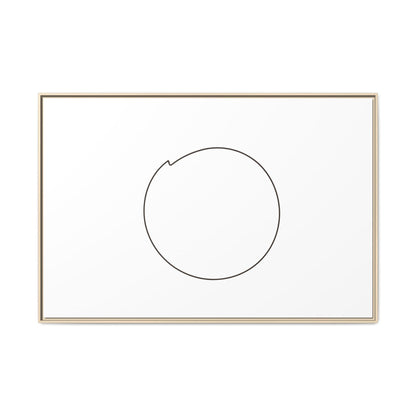 Framed matte canvas wall art featuring a minimal circular line design, by Printify, perfect for modern home decor.