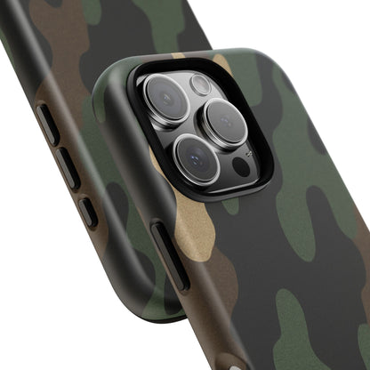 Military green camo tough phone case by Printify, rugged protective cover for smartphones with durable design.