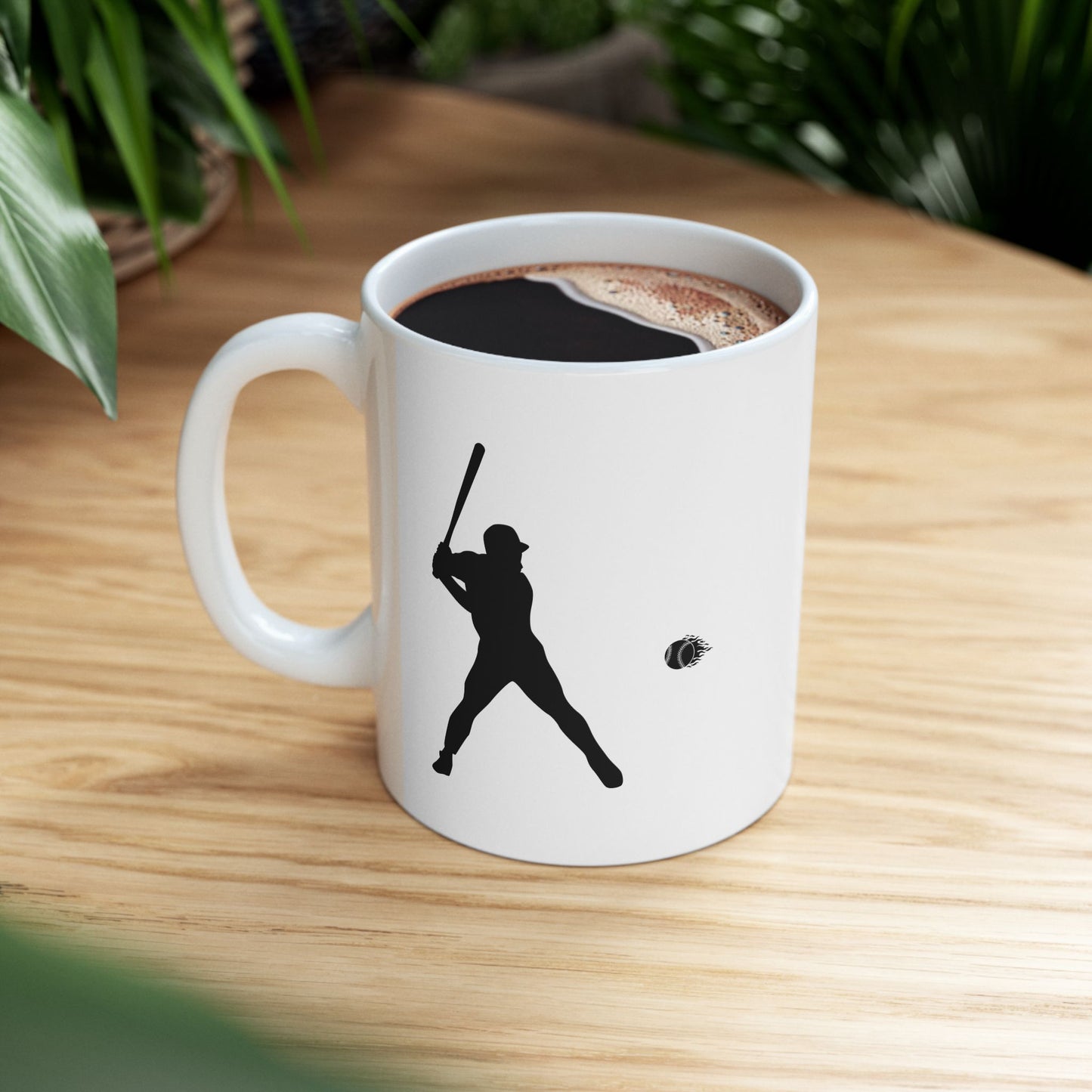 Baseball Ceramic Mug, Unique Gift for Art Lovers, Coffee Tea Cup, Home Decor, Minimalist Design, Ideal for Birthdays and Holidays