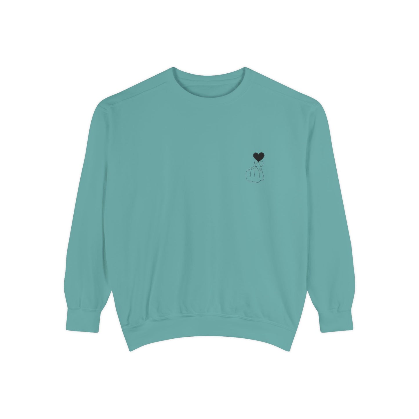 Unisex Garment-Dyed Sweatshirt with Heart Design - Cozy & Stylish