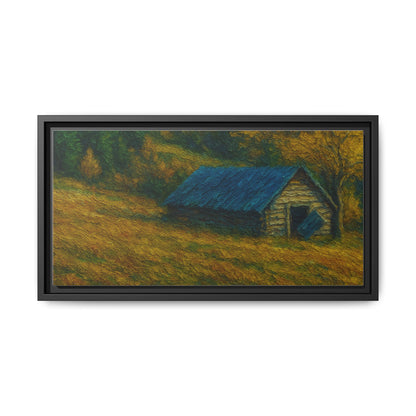Framed Matte Canvas Print, Rustic Artwork, Farmhouse Decor, Nature Wall Art, Gift for Home, Autumn Decor, Landscape Painting
