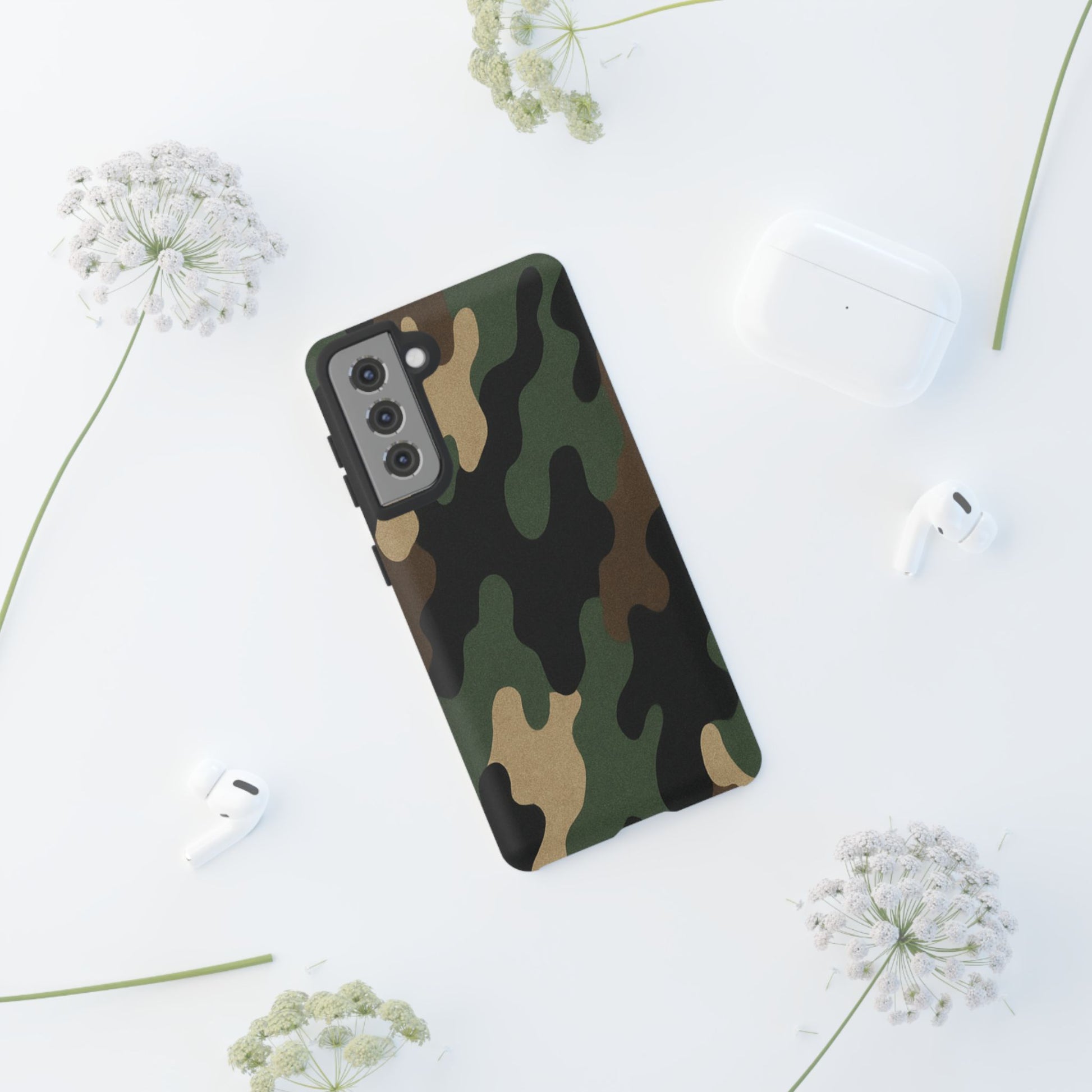 Camouflage Phone Case, Tough Phone Cover, Military Style Accessory, Protective Case for Men, Gifts for Soldiers - TRV