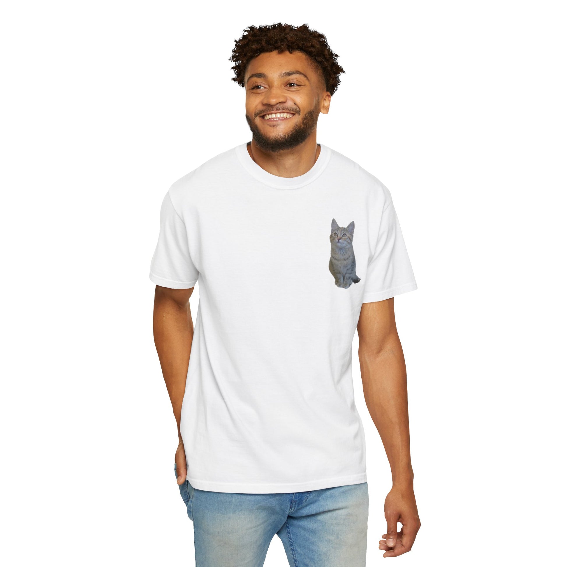 Whimsical Cat Pocket T-Shirt for Cat Lovers - TRV