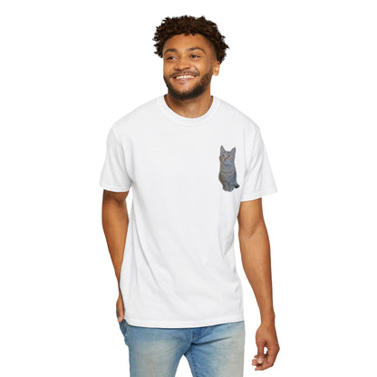 Whimsical Cat Pocket T-Shirt for Cat Lovers - TRV