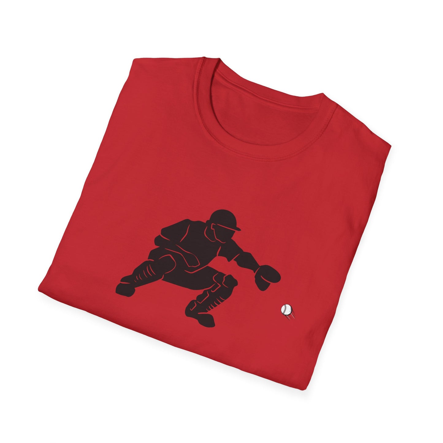 Baseball Catcher Unisex Softstyle T-Shirt, Sports Apparel, Gift for Athletes, Workout Gear, Casual Wear, Special Occasions