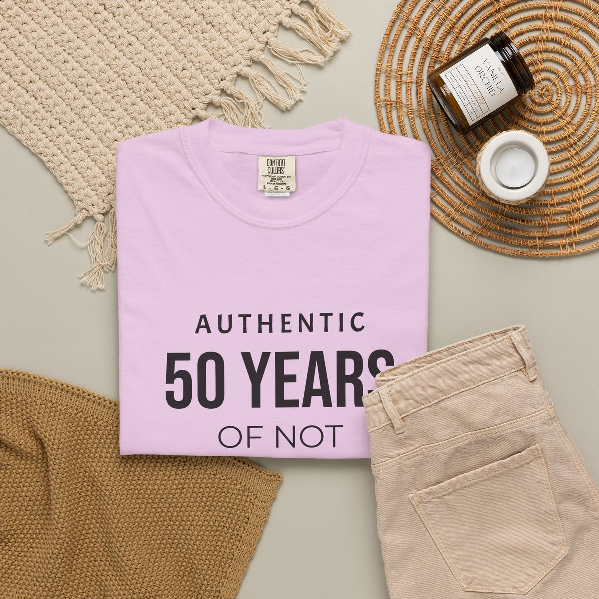 Custom garment-dyed T-shirt by Printify, featuring a soft, dyed fabric and classic fit, ideal for personalized designs.