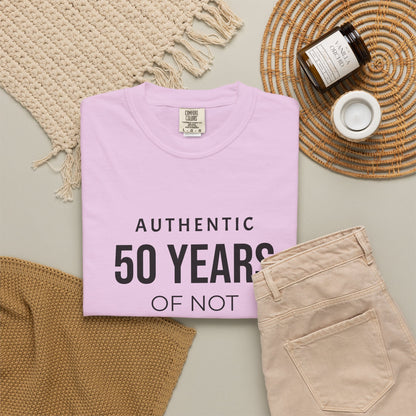 Custom garment-dyed T-shirt by Printify, featuring a soft, dyed fabric and classic fit, ideal for personalized designs.
