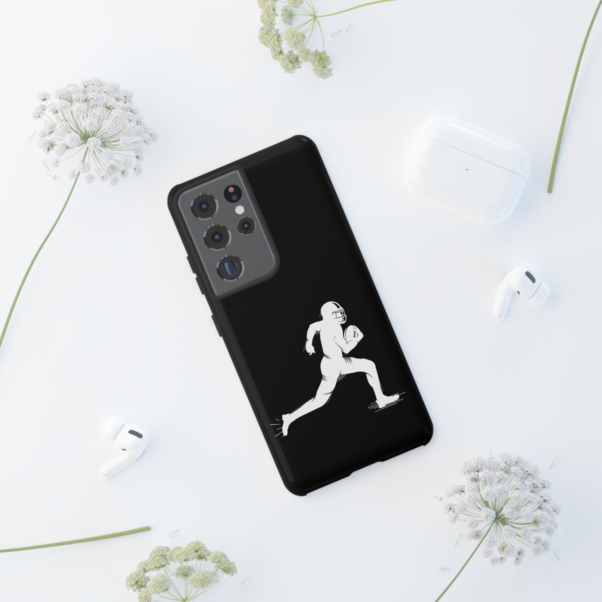 Football Player Phone Case, Tough Cases, Sports Phone Cover, Gift for Athletes, iPhone & Samsung Accessories, Running Player Design - TRV