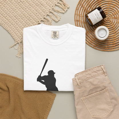 Unisex Baseball Silhouette Tee, Casual Wear, Sports Fan Apparel, Gift for Athletes, Summer Outing Outfit, Soft Cotton Shirt