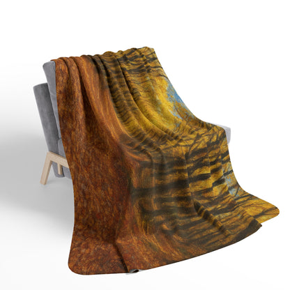 Printify Autumn fleece Sherpa blanket featuring cozy fall design, soft texture, and warm throw perfect for autumn decor and comfort.