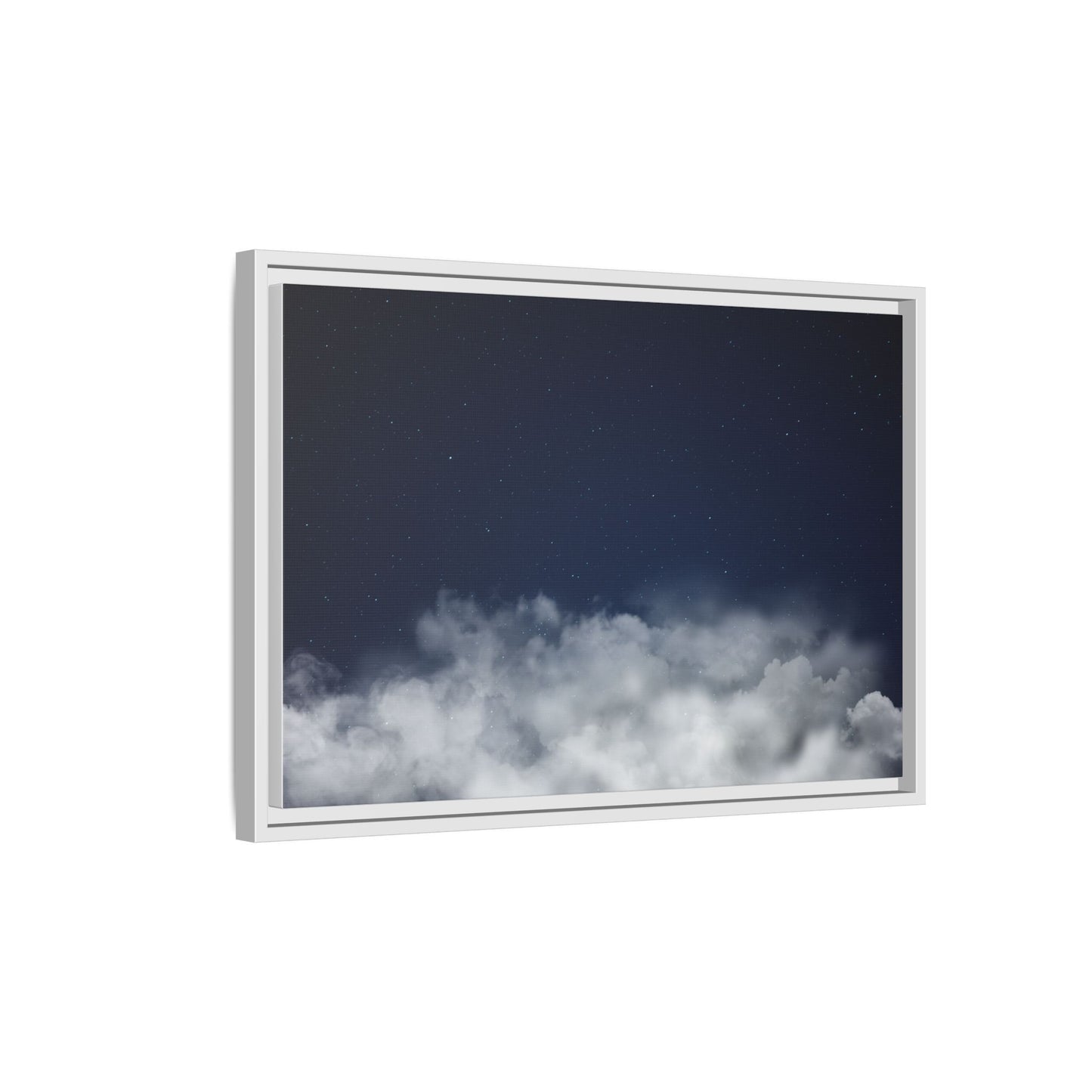 Night Sky Clouds matte canvas wall art by Printify, featuring starry night sky and cloud imagery in a framed canvas print.