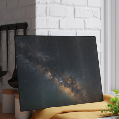 Milky Way Glass Cutting Board — Night Sky Decorative Kitchen Board