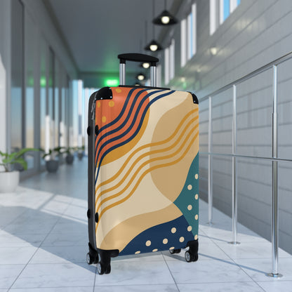Abstract Waves Carry-On Suitcase — Colorful Modern Travel Luggage