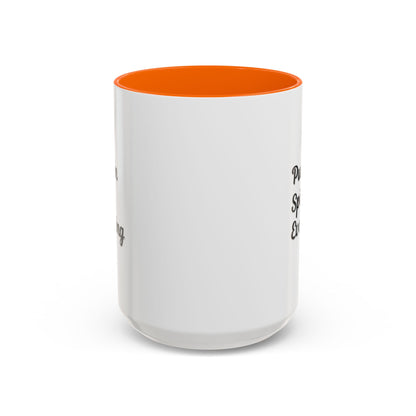 Pumpkin Spice Everything accent coffee mug by Printify, fall-themed 11oz ceramic cup with pumpkin and spice design.